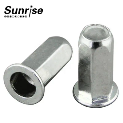 Stainless Steel Full Hex Body Flat Head Rivet Nut