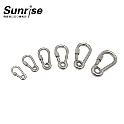 Ċiklu tal-istainless steel bi karabiner tal-ġewż / snap hook